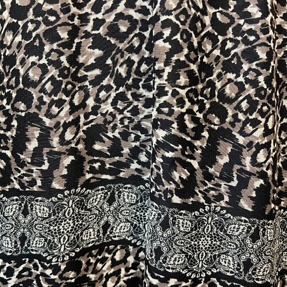 Cassee's Black Gray Animal Print Ruffle bottom Maxi Dress, Size Medium - Picture 7 of 15